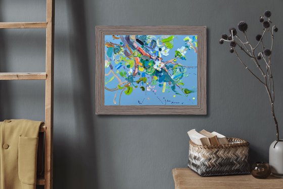 Blossom on blue