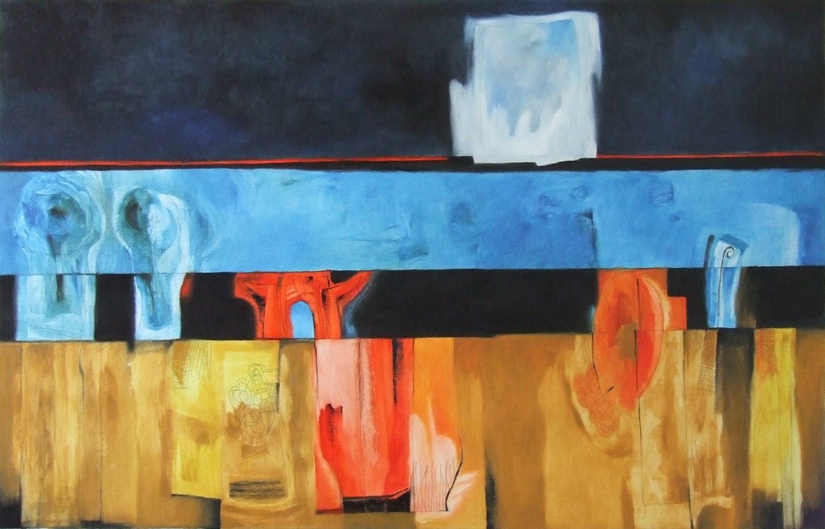 Abstract Oil Painting By Csaba Csendes, 37 X 24, The Spring Is Coming..., Original Artwork