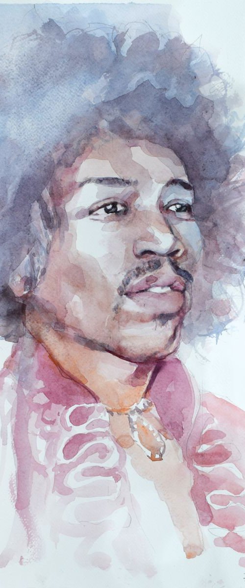 James Marshall "Jimi" Hendrix II by Goran Žigolić Watercolors