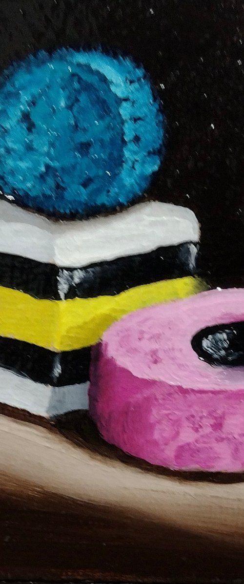 Little Liquorice Allsorts #23 still life by Jane Palmer Art