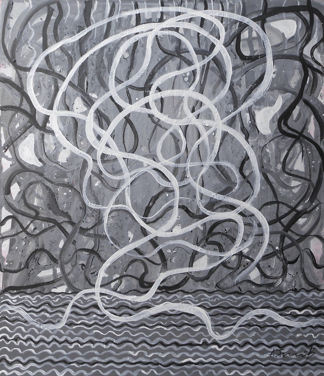 Abstract Acrylic Painting By Alexander Titorenkov, 15 X 17, Abstract Viii, Original Artwork