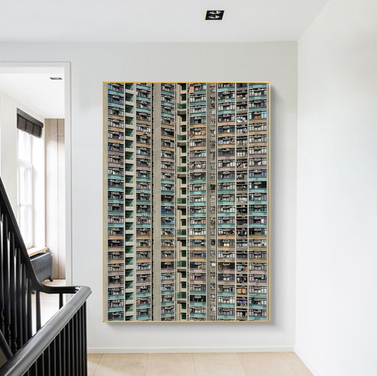 Photorealistic Cityscapes Photograph By Serge Horta, 32 X 48", Concrete Rainbow No.4, Original Artwork