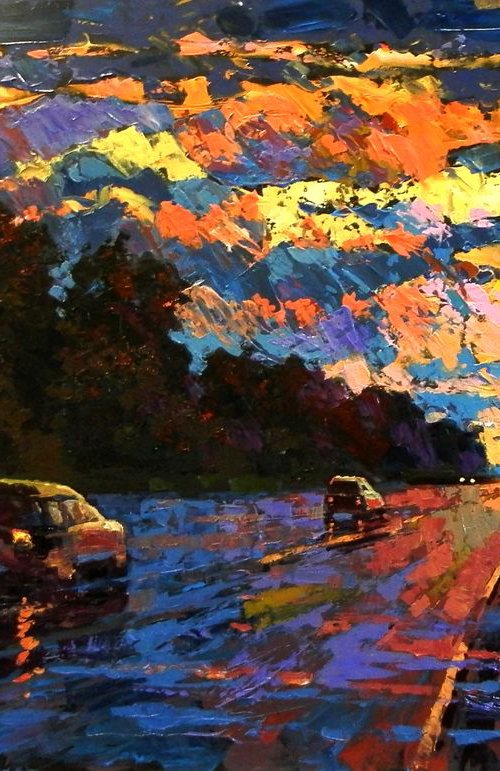 road at sunset by Sergey  Kachin