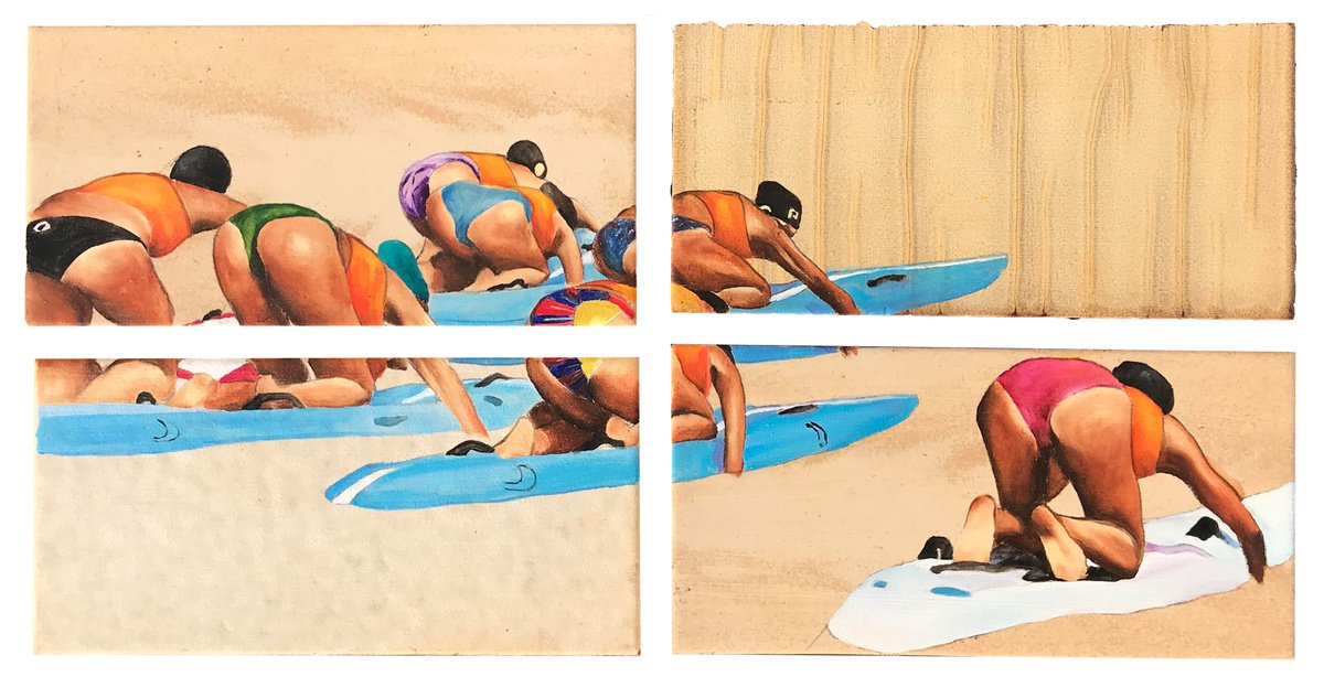 Illustrative Portrait Oil Painting By Sofia Fresia, 16 X 8", Le Depart, Original Artwork