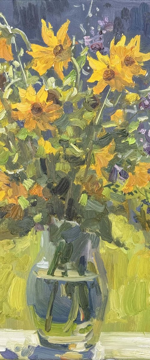 Wild Flowers litted by morning light by Nataliia Nosyk