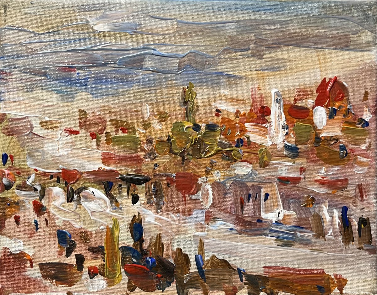 Impressionistic Landscape Acrylic Painting By Altin Furxhi, 9 X 7, Florence Impressions,, Original Artwork