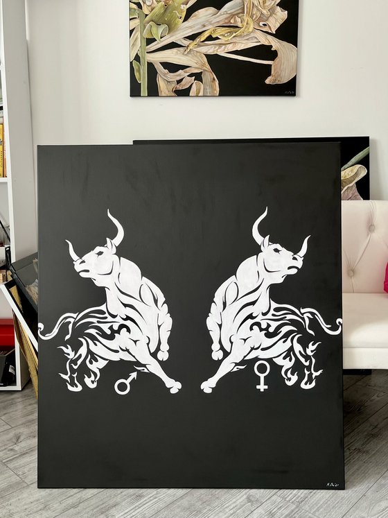 Two Taurus 90x80 cm