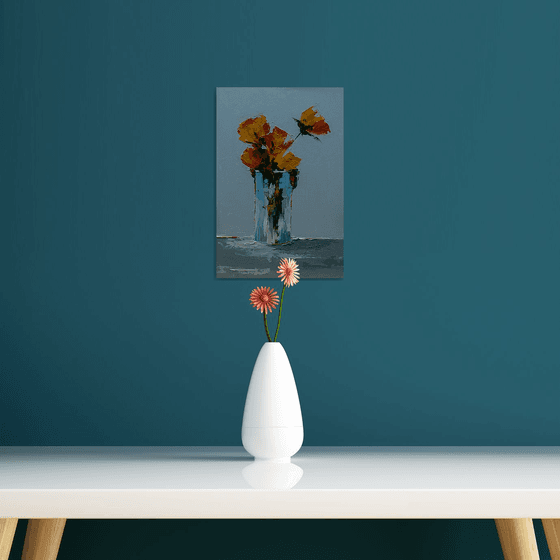 Still life with flowers. Modern still life painting