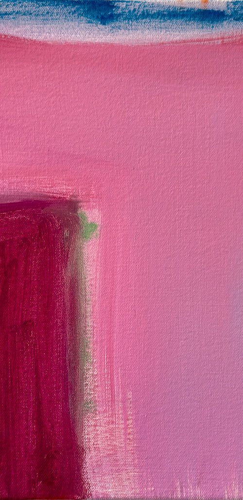 Pink House with Dark Pink Door, 2025 by Laura Taylor