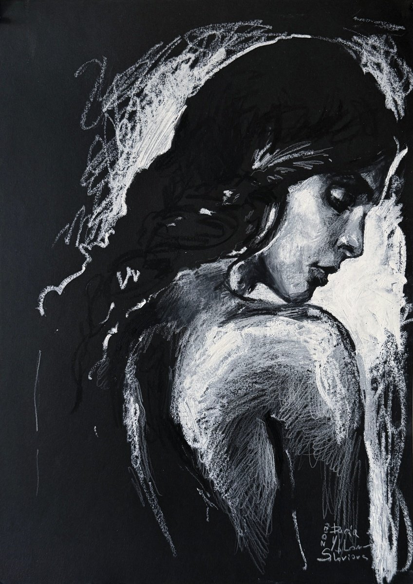 Impressionistic Drawing , Invisible Wings By Daria Yablon-Soloviova, 12 X 17, Artwork For Sale On Artfinder