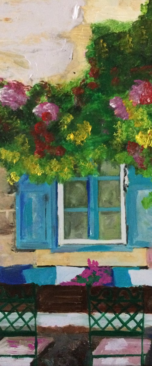 Blue House With Shutters by Andrew  Reid Wildman