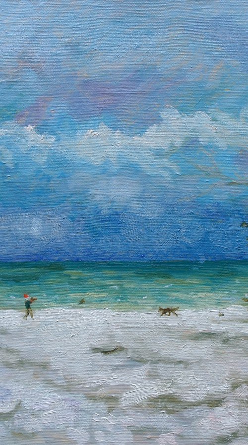 Winter Walk With A Dog By The Sea by Juri Semjonov