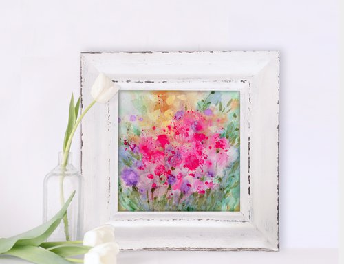 Floral Bliss 3 - Flower Painting  by Kathy Morton Stanion by Kathy Morton Stanion