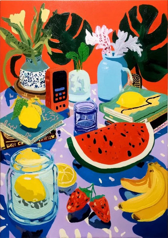 Modern Still Life with Fruit