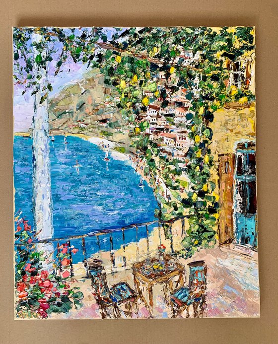Blooming terrace in Amalfi