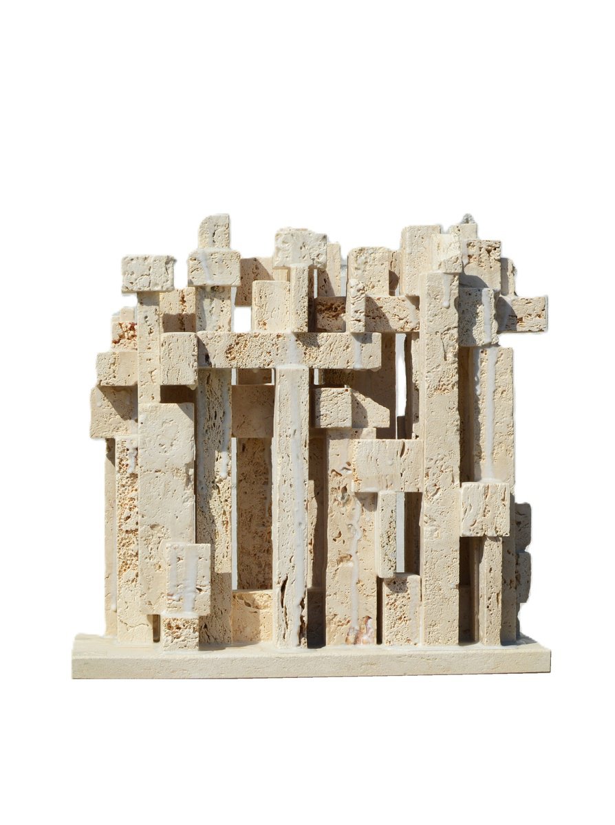 Geometric Stone Sculpture , White Chocolate Waffles By Ognyan Chitakov, 17 X 16, Artwork For Sale On Artfinder