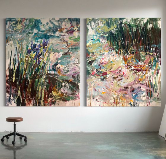 By the pond. Diptych