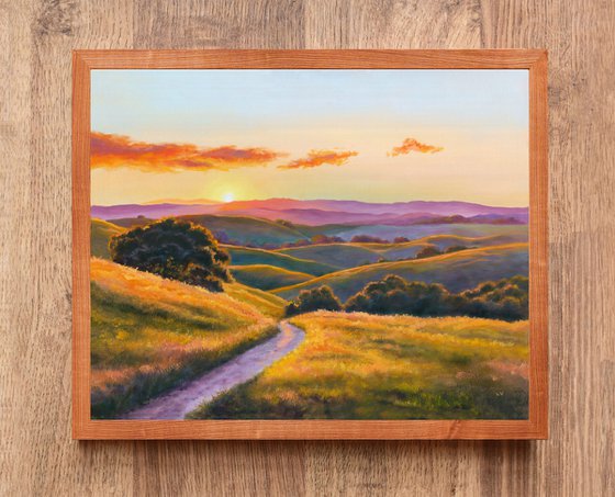 California hills at sunset