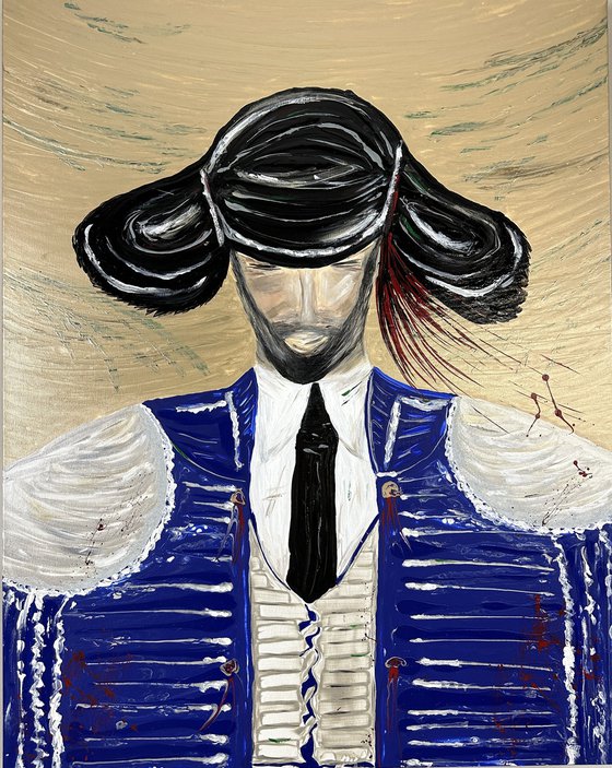 Vuelta al Ruedo — Cobalt Matador on Gold