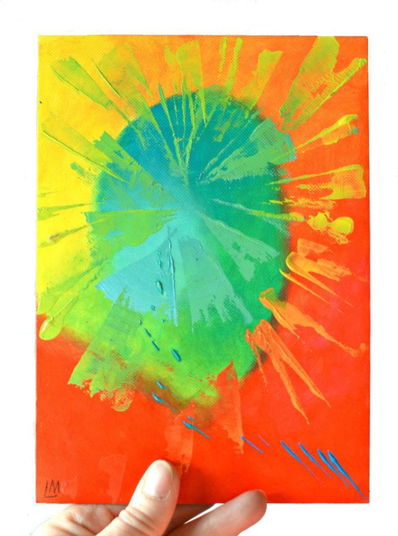 Eyecatcher 16 - small abstract with orange and lime