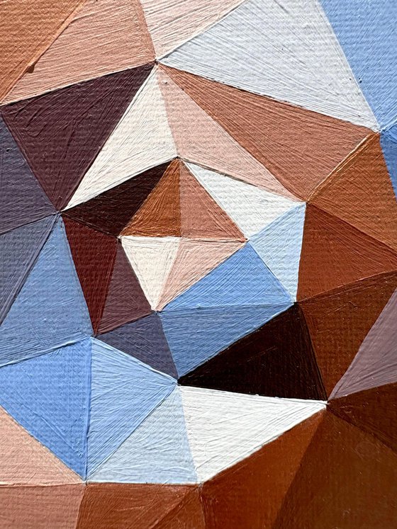 ABSTRACT BLUE AND GOLD FLOWER COMPOSITION