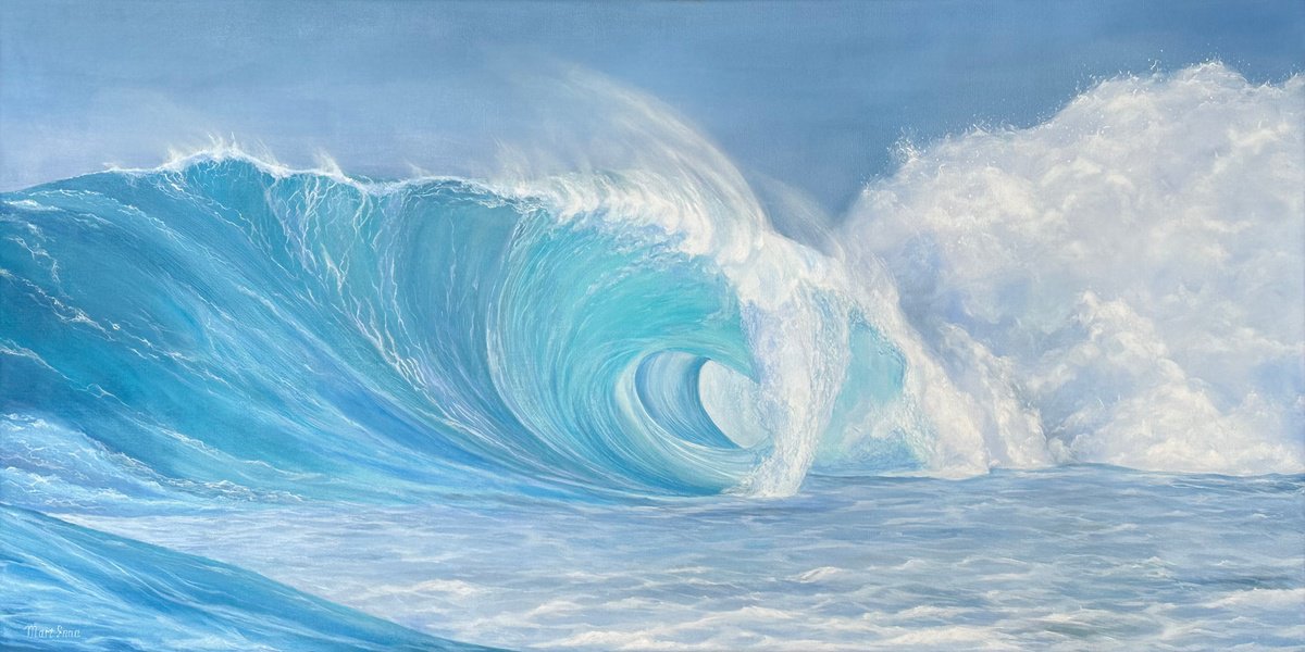 Photorealistic Landscape Oil Painting By Inna Martynenko, 47 X 24, Whisper Of The Ocean, Original Artwork