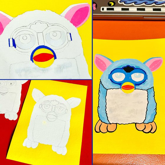 Furby Toy A5 Pop Art Painting