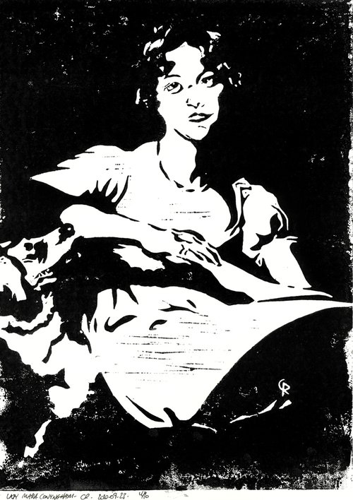 Lady Maria Conyngham - Linoprint inspired by Sir Thomas Lawrence by Reimaennchen - Christian Reimann