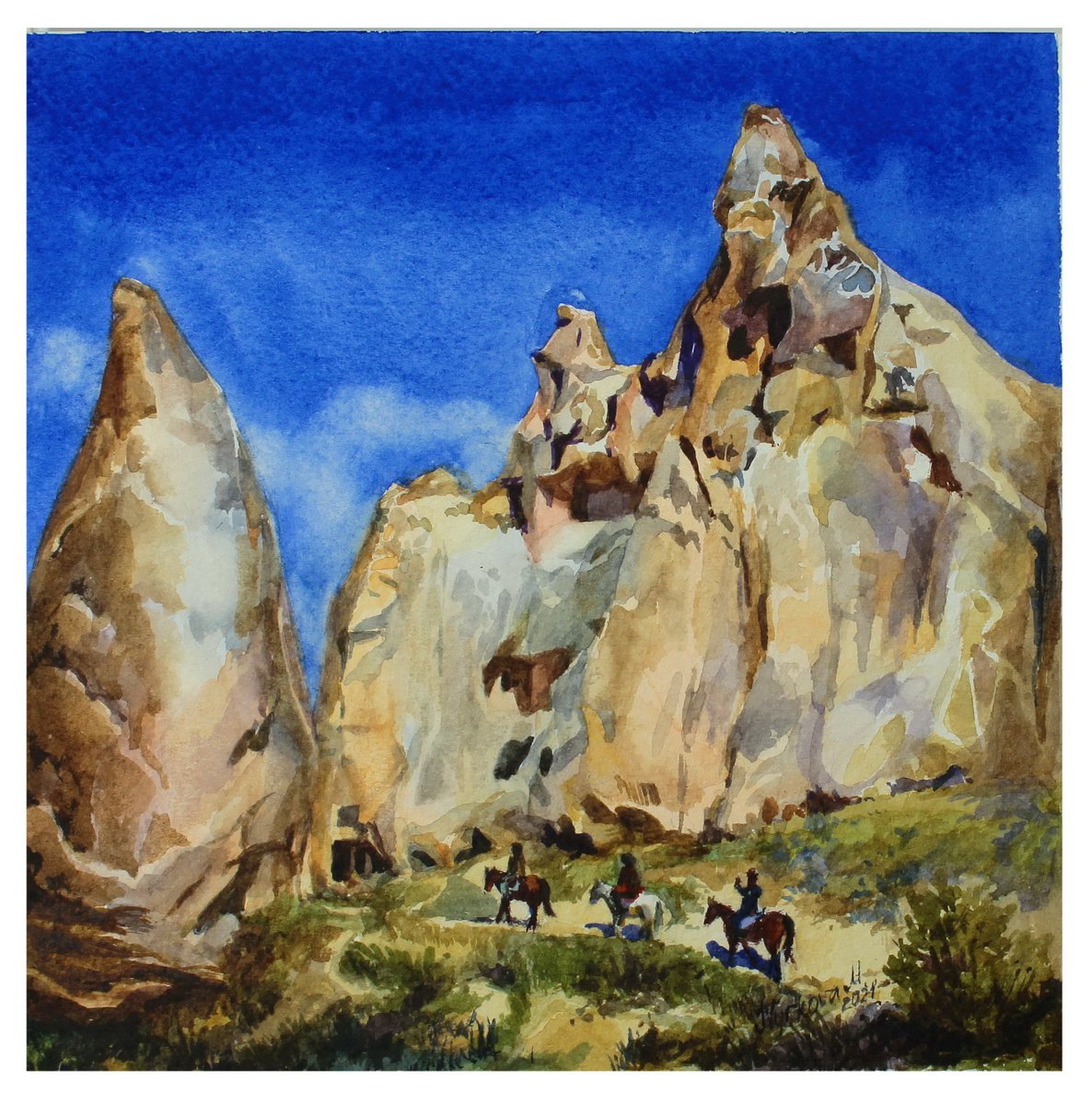 Cappadocia landscape painting by Marta Nyrkova
