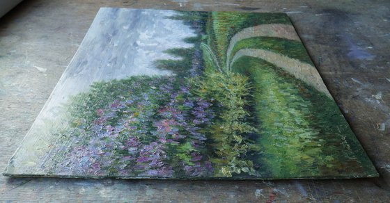 The Lilac Road - spring landscape painting