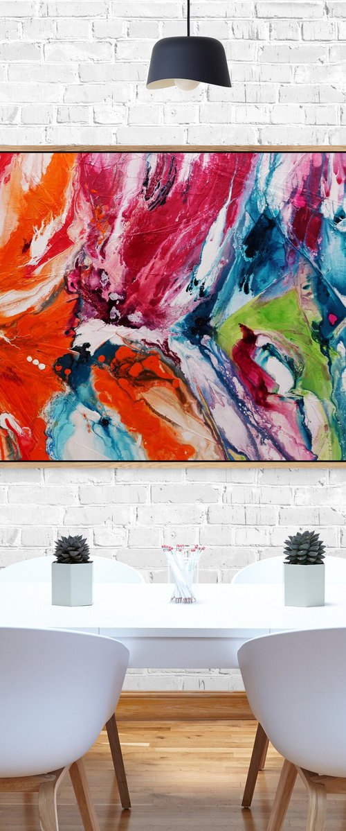 Soda Pop 240cm x 100cm Textured Abstract Art by Franko