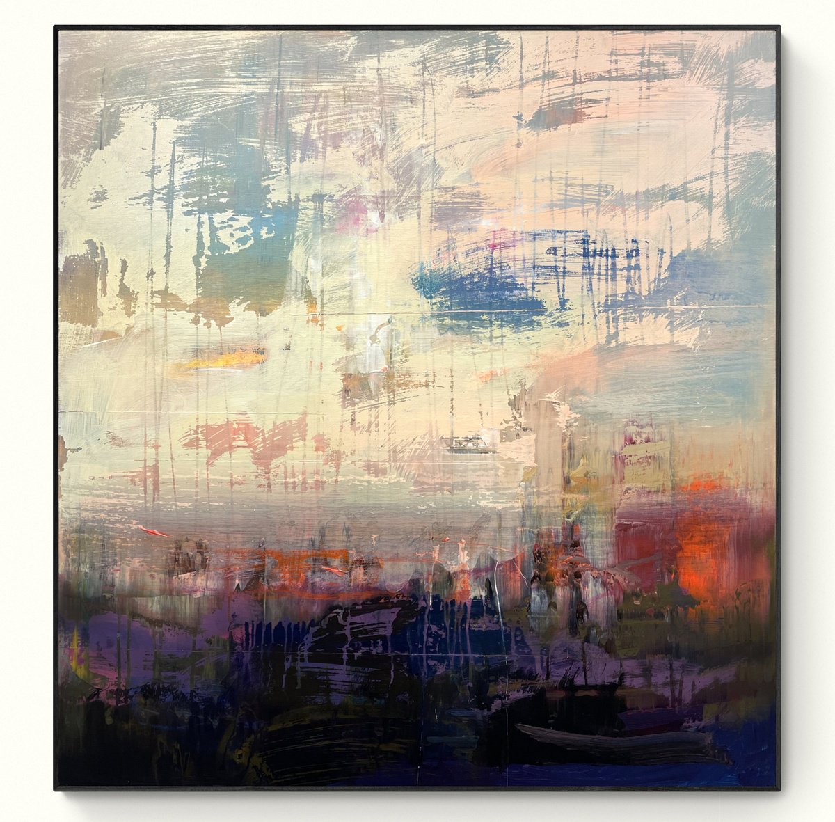 Abstract Acrylic Painting By Nazarii Medvid, 37 X 39", Depth Of Nature 384, Original Artwork