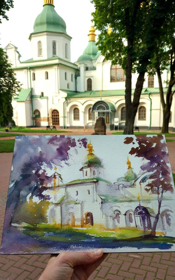 Ukrainian church in sunset light