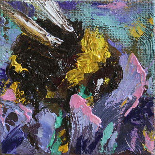 Bumblebee 09  / From my series "Mini Picture" /  ORIGINAL PAINTING by Salana Art Gallery