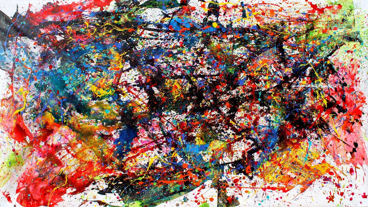 Abstract Acrylic Painting By Juan Jose Garay, 71 X 39", Theforbiddenwill..., Original Artwork