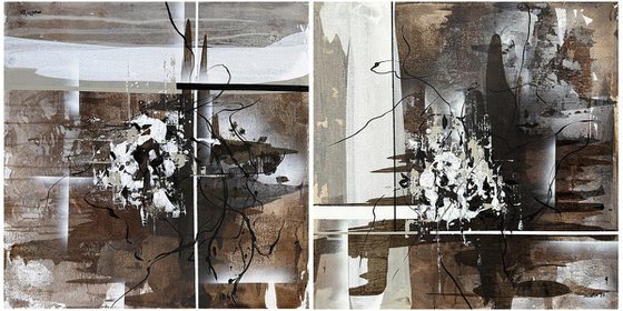 Measured Silence diptych set