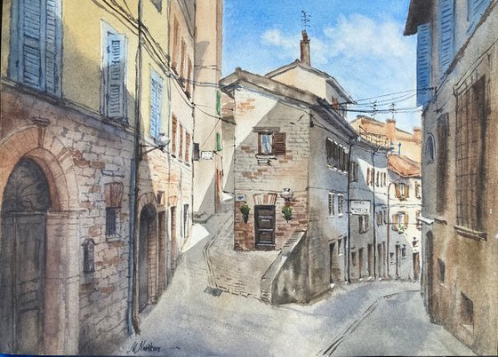 Narrow streets of Urbino