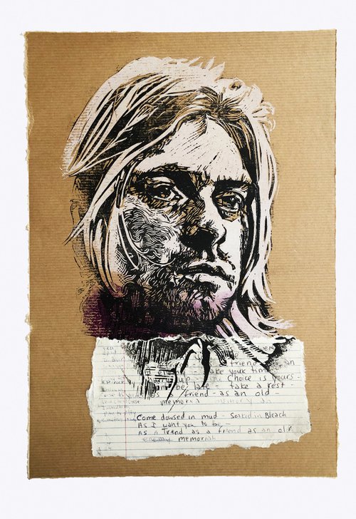 Kurt Cobain Brown Paper by Steve Bennett