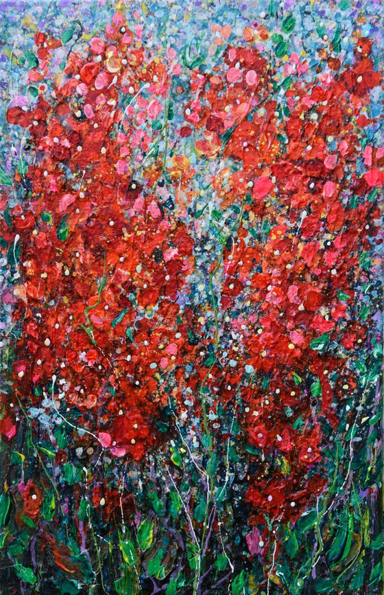 Red Wildflowers by OLena Art