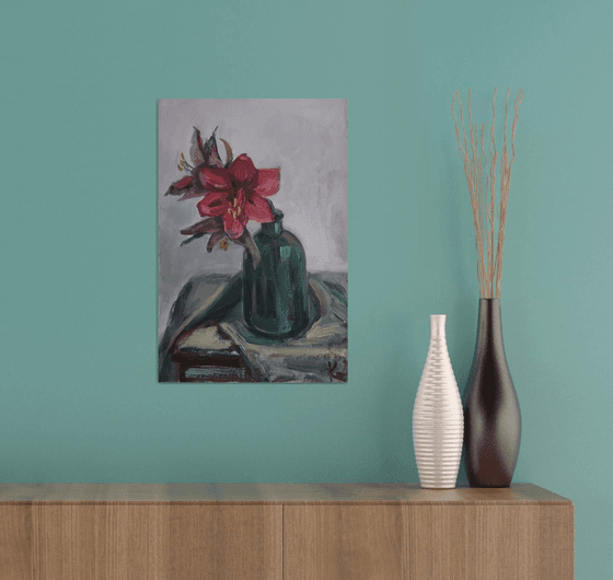 Still-life with flower "Red Amaryllis"