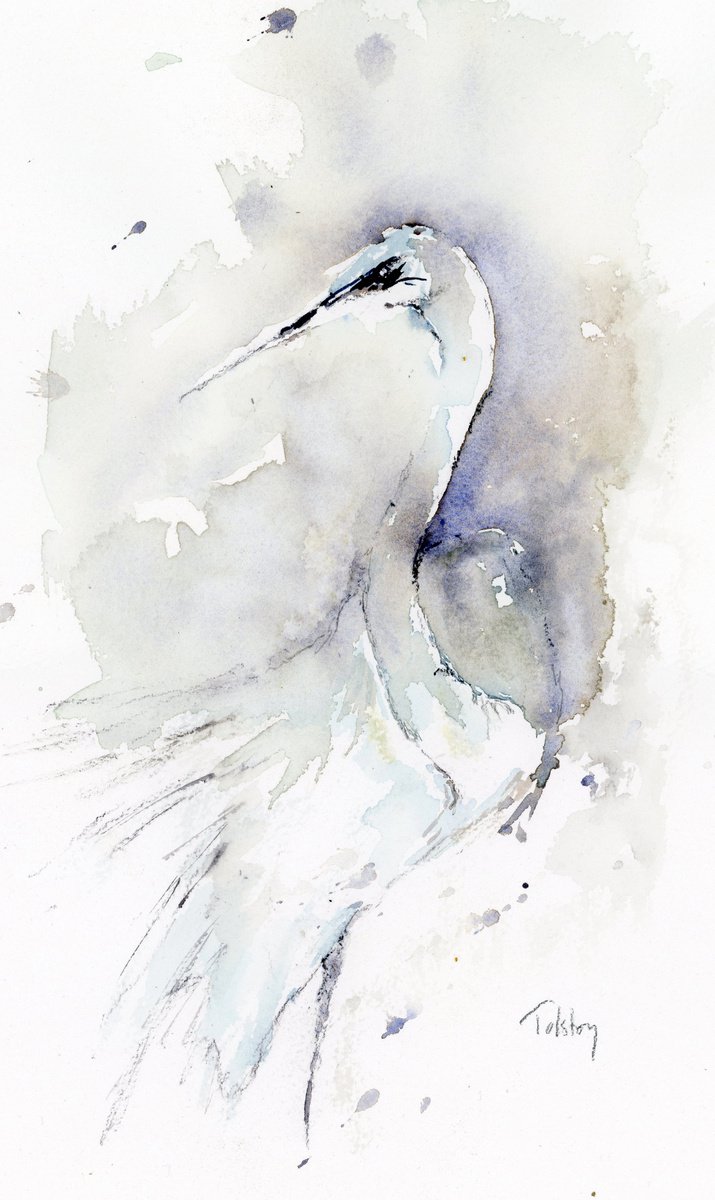 Impressionistic Animal Watercolour By Alex Tolstoy, 9 X 14, Lookout, Original Artwork