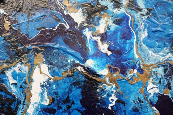 Bronzed Sapphire 200cm x 120cm Textured Abstract Art