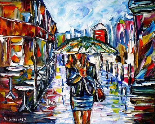 Woman In The Rain by Mirek Kuzniar