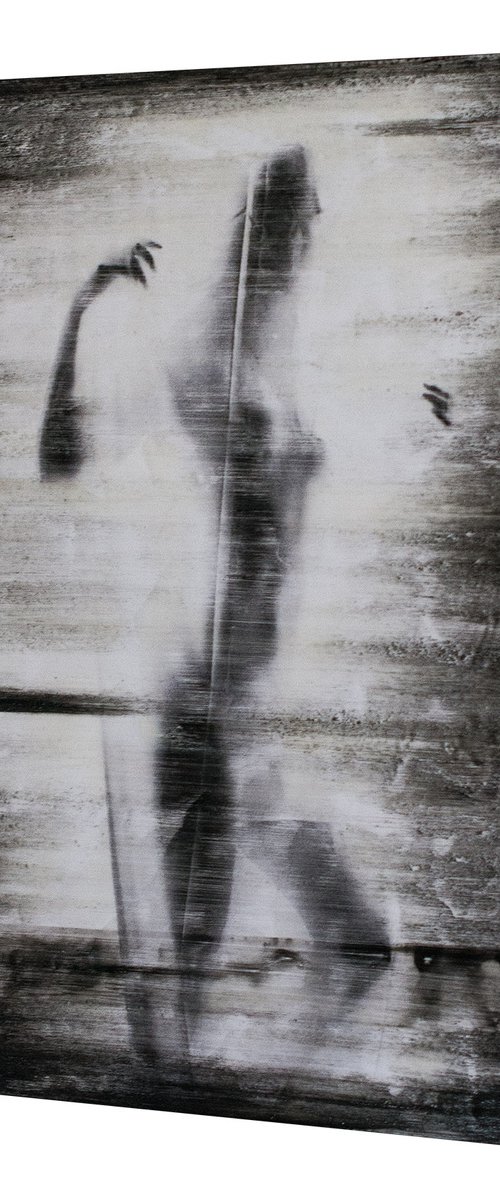 "Glimpse of heaven" (58x40x2 cm) - Unique figurative artwork on wood (abstract, figurative, original, resin, beeswax, painting) by Rouzbeh Tahmassian