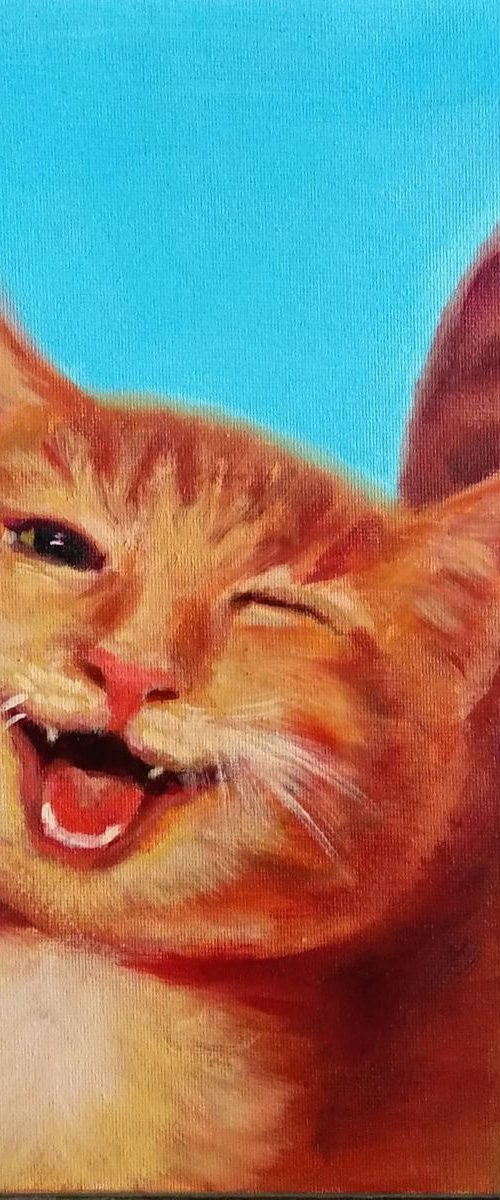 Funny sly cat by Anastasia Art Line
