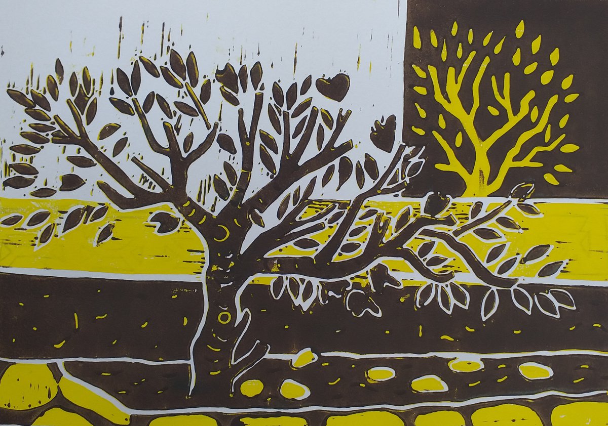 Garden at Badia 22 (yellow and burnt umber) by Kirsty Wain