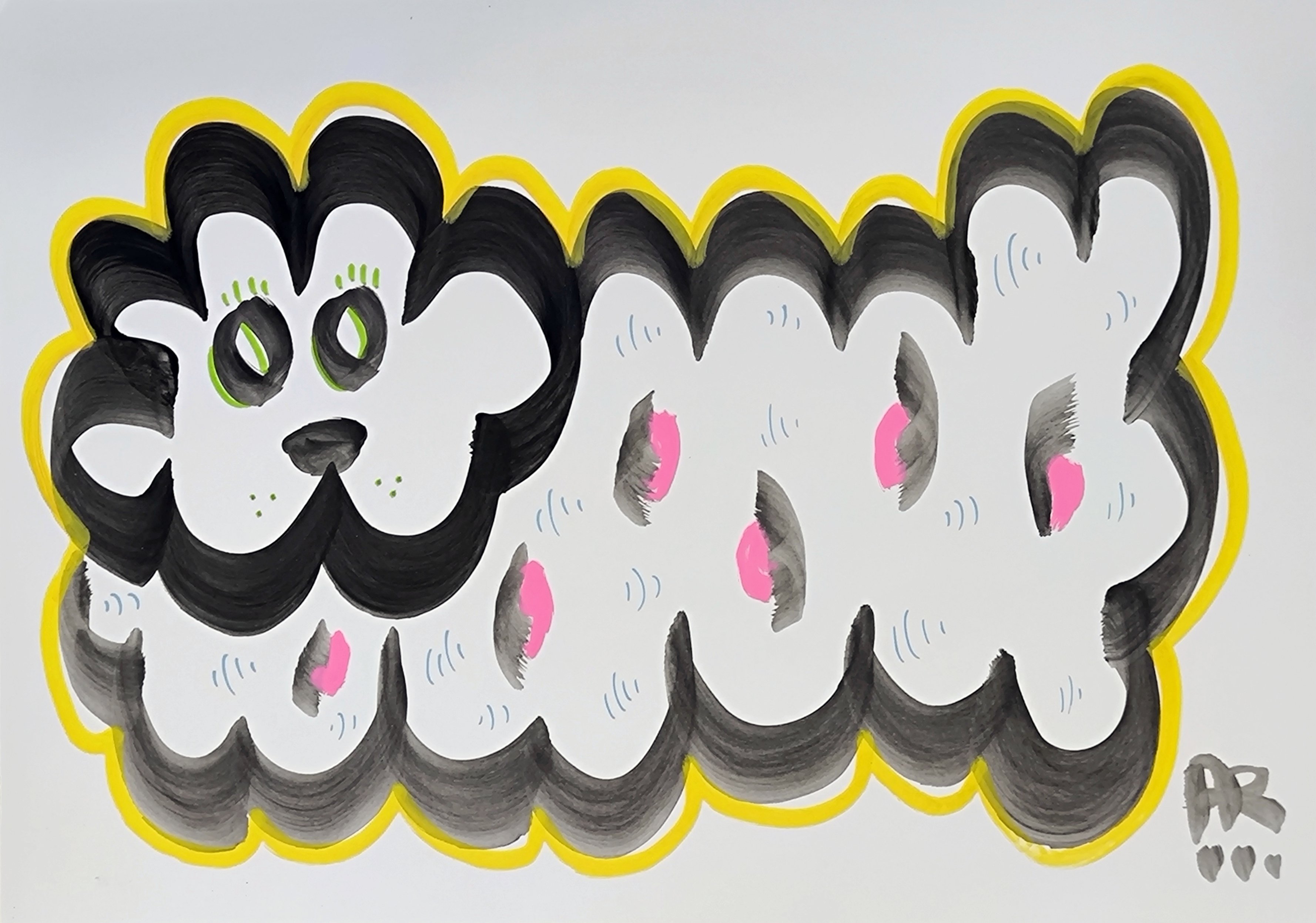 Expressive Portrait Drawing By Angel Rivas, 12 X 8, Wild Animal, Original Artwork