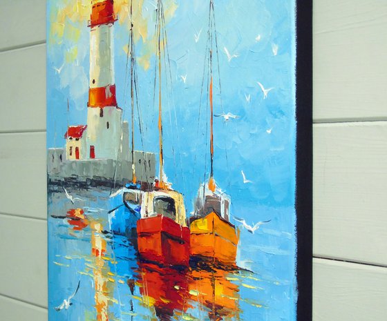 A Quiet Harbor by the Lighthouse