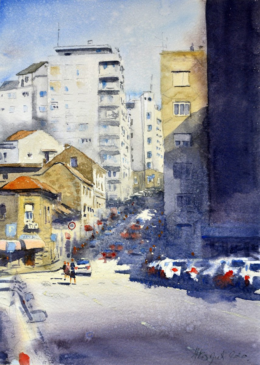 Over the Balkanska 25x36 2020 by Nenad Kojic watercolorist