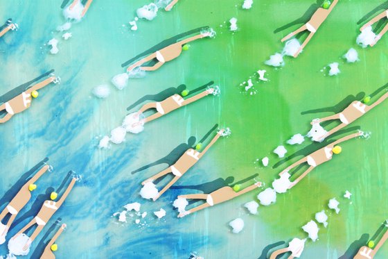 Swimmers 771 · in Epoxy Resin Baracay island Philippines green and blue water